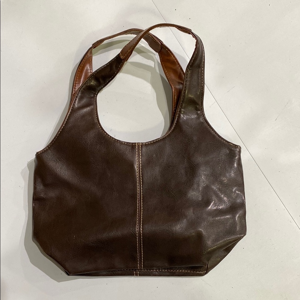 Elegant Brown Leather Tote Bag